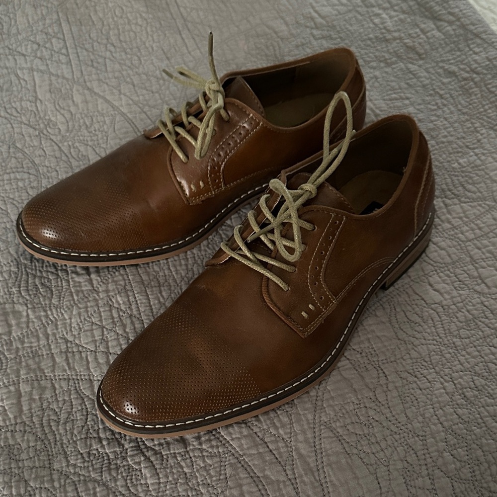 Steve Madden Cognac Leather Men's Derbys